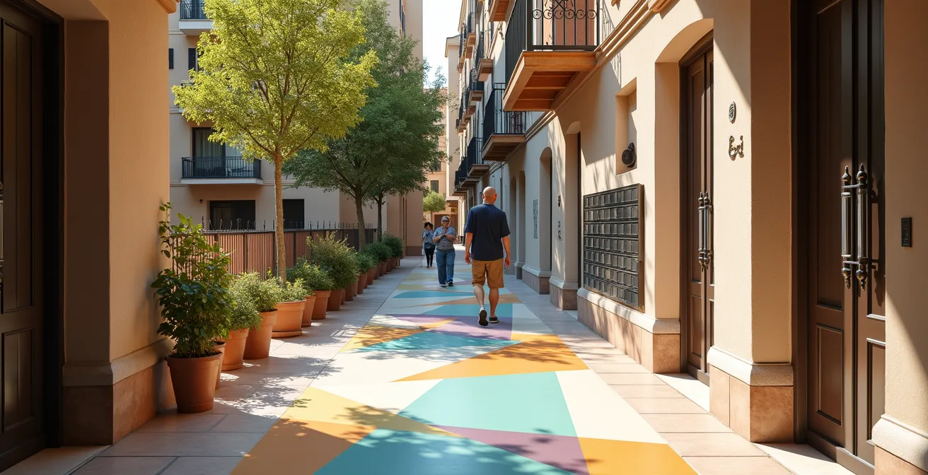 Vista minimalista de materiales de marketing directo creativos en contexto residencial