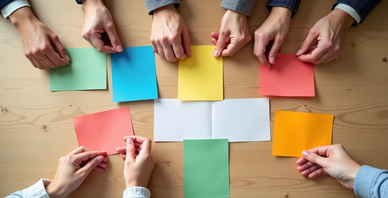 Proceso de card sorting con usuarios españoles organizando categorías de productos