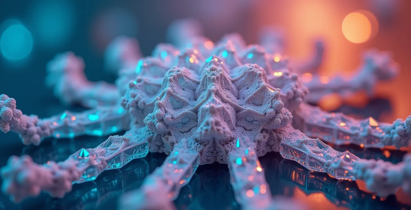 Red de entidades semánticas interconectadas mostrando relaciones contextuales para SEO