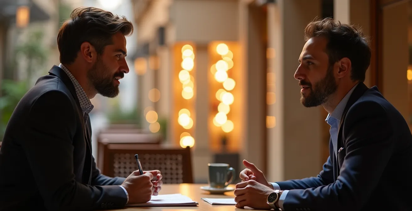 Sesión de entrevista profesional para descubrir motivaciones del cliente