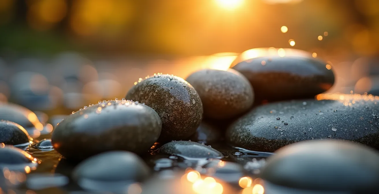 Visualización del proceso de cualificación de leads desde MQL hasta SQL con piedras que aumentan de tamaño y calidez