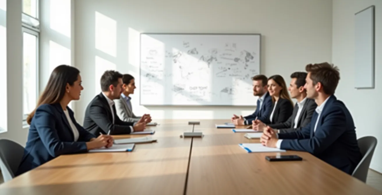 Profesionales negociando un acuerdo de nivel de servicio entre departamentos