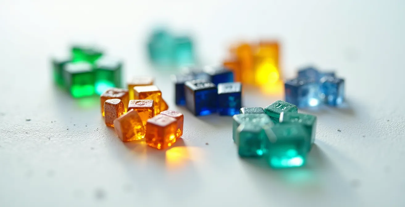 Vista macro de fichas de clientes organizadas en segmentos de colores, representando diferentes tipos de clientes y un journey personalizado.